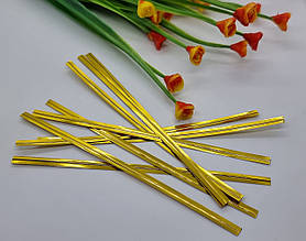 Дротяні зав'язки. 12 см. 20 шт. Колір  золото.