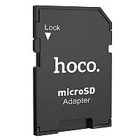 Переходник с SD на MicroSD карт памяти HOCO TF to SD card holder. Black