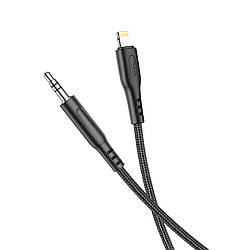 Кабель перехідник Lightning на 3,5 mini Mini-Jack (AUX) HOCO UPA18 цифровий цифровий кабель (1м, ЦАП). Black