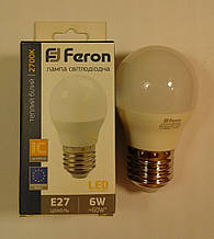 Світлодіодна лампа Feron LB745 E27 6W 2700К (теплий білий)