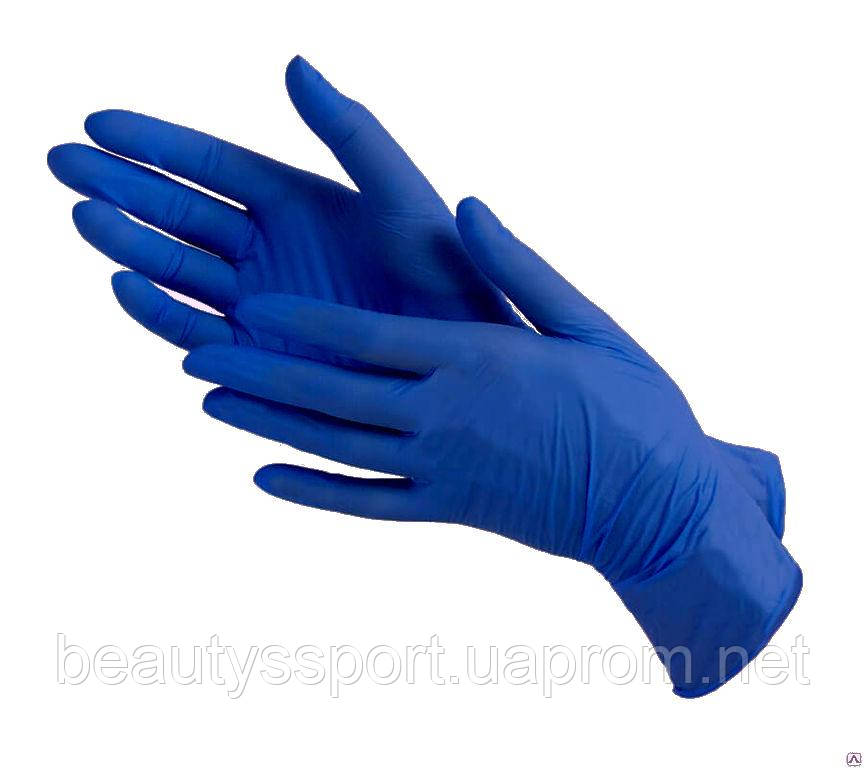 Нітрілові рукавички поштучно сині розмір "S" 10 штук (для медицини, косметології, побутових справ)