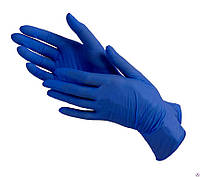 Нитриловые перчатки поштучно синие размер "S" 10 штук (для медицины, косметологии, бытовых дел)