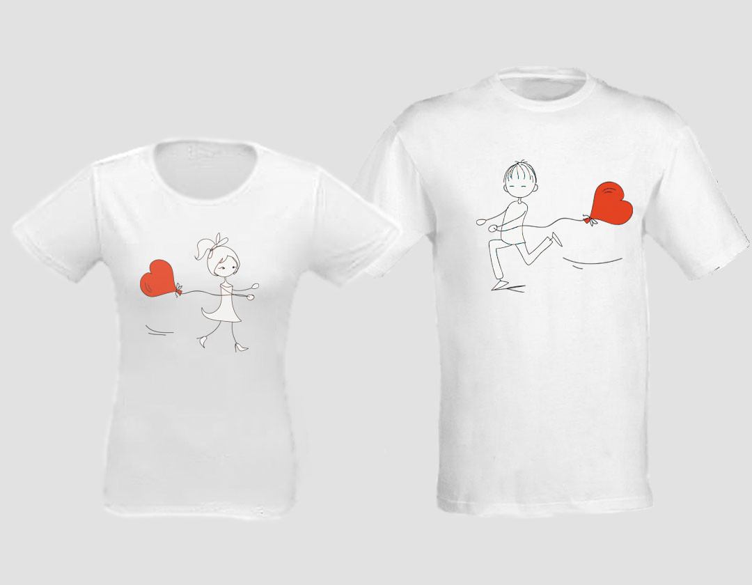 Парні футболки білі "love is"