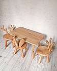 Комплект дитячий столик і стільці з натурального дерева, фото 6