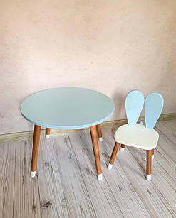 Комплект столик і стілець дитячий з натурального дерева
