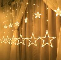 LED гирлянда звезды тепло белого света 3M*80CM*50CM STAR CURTAIN 100