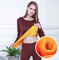 Зимова жіноча термобілизна JULY'S SONG на флісі Бордовий