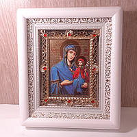 Ікона Анна свята праведниця, лик 10х12 см, у білому дерев'яному кіоті з камінням