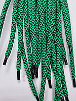 Шнурки круглі поліестер 6мм зелений+чорний 1,25м