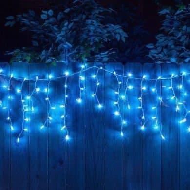 Гирлянда бахрома синий цвет 3.5 х 0.5 м 100 LED лампочек, Гирлянда светодиодная синяя на окно штору дом TOP - фото 1 - id-p1518249794