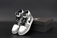 Кроссовки женские с мехом Nike Air Jordan 1 Retro Winter gray Найк Джордан Ретро зимние подростковые