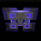 Світлодіодна люстра 75 Вт колір хром з пультом д/к діммером і підсвічуванням основи LS-3837-4 CH, фото 2