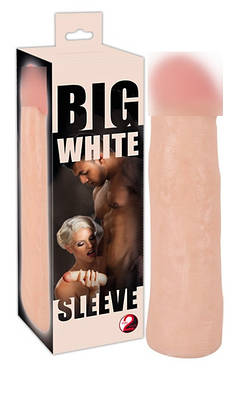 Насадка на пеніс подовжуюча тілесна для сексу Big White Sleeve