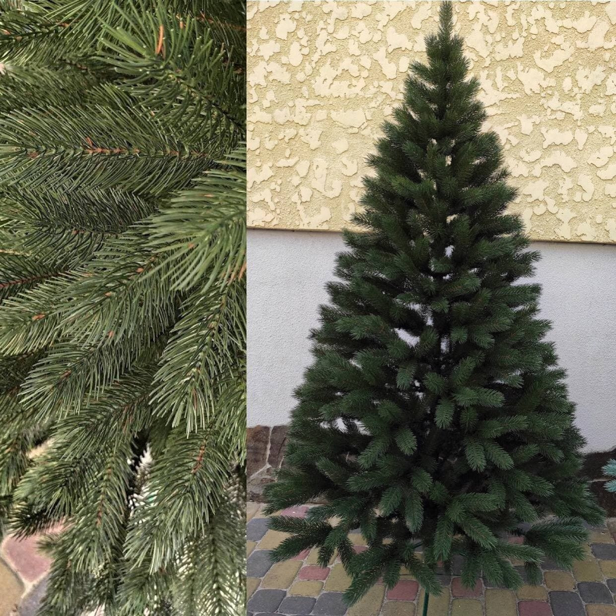 Ялинка новорічна лита Буковельська 2,3 м зелена Штучні ялинки та сосни 230 см, фото 1