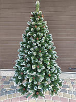 Новорічна Ялинка Елітна 1,5 м с інеєм и шишками, штучні ялинки та сосни з напиленням, фото 3