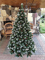 Новорічна Ялинка Елітна 1,5 м с інеєм и шишками, штучні ялинки та сосни з напиленням, фото 5