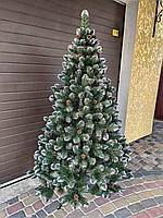 Новорічна Ялинка Елітна 2,0 м с інеєм и шишками, штучні ялинки та сосни з напиленням, фото 4