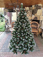 Новорічна Ялинка Елітна 2,0 м с інеєм и шишками, штучні ялинки та сосни з напиленням, фото 5