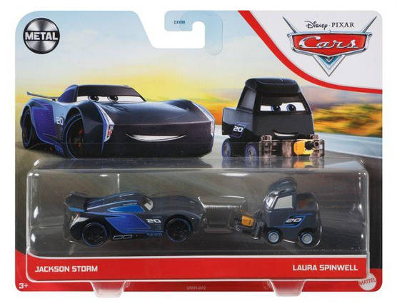 Тачки Джексон Шторм і Лаура Спинвелл (Disney Cars and Pixar Cars 3, Jackson Storm & Laura Spinwell) від Mattel, фото 2