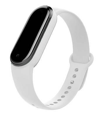 Силіконовий ремінець для Mi Band 7 / 6 / 5 білий