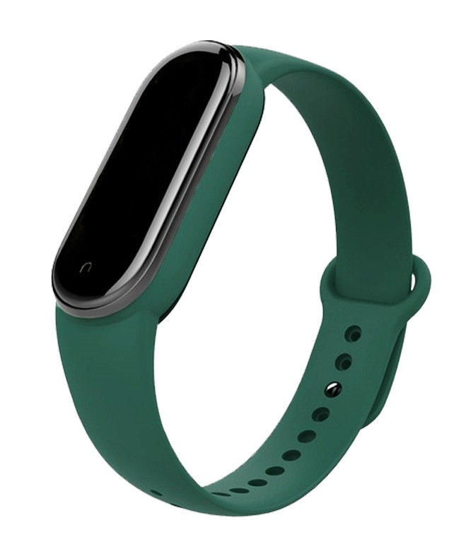 Силіконовий ремінець для Mi Band 7 / 6 / 5 темно-зелений, фото 1