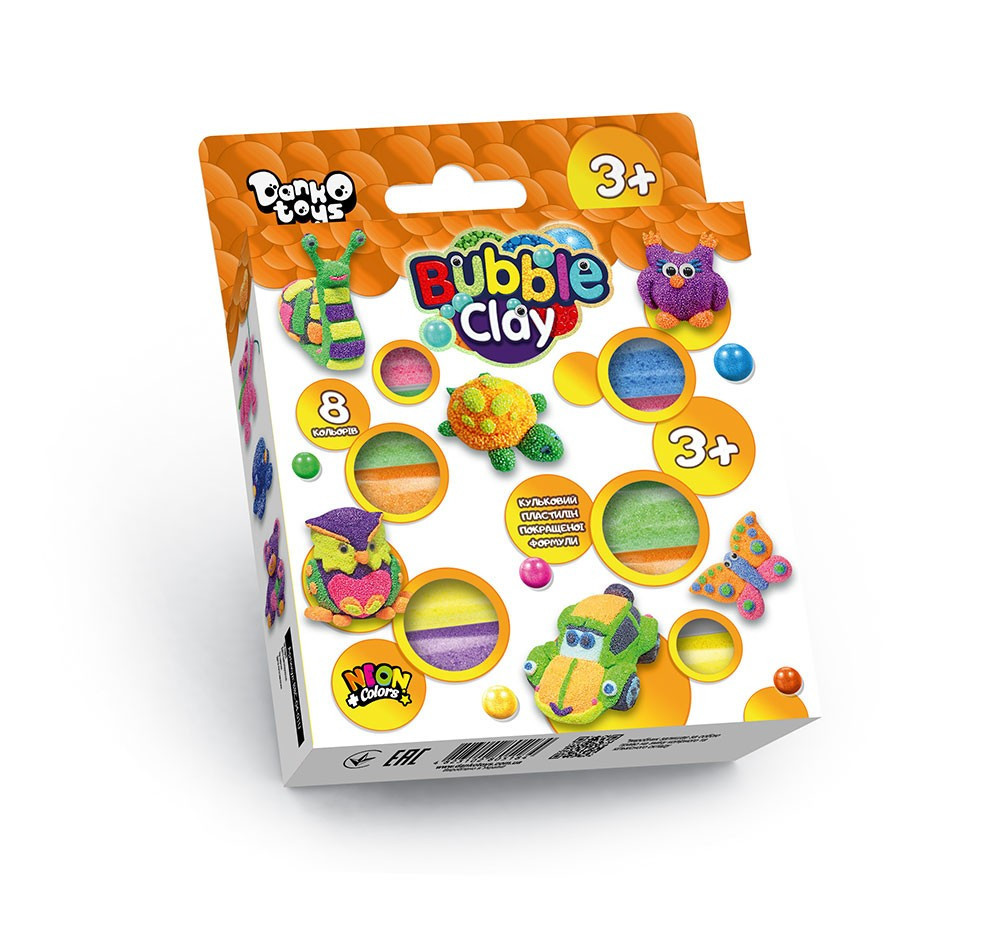 Набір креативної творчості "Bubble Clay" 8кольор. №BBC-04-01U/DankoToys/(20)