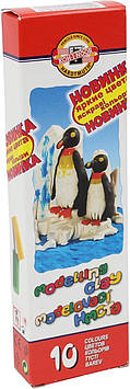 Пластилін 10 кольор. 200гр "Koh-i-noor" №131506 Пінгвіни стек карт. уп.(30)