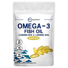 OMEGA-3 FISH OIL, 300 SOFTGELS Омега-3, 300 желатинових капсул