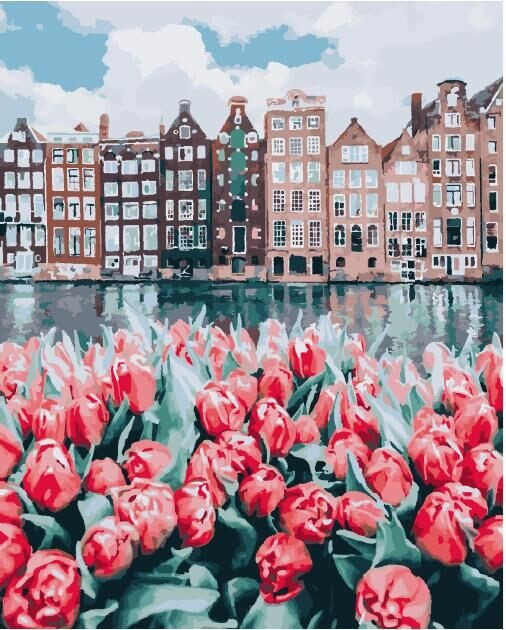 Картина за номерами PREMIUM Квіти Амстердама 40x50. На полотні з підрамником