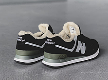 Чоловічі кросівки New Balance 574 Black White Grey Winter (с мехом) ALL03715, фото 3