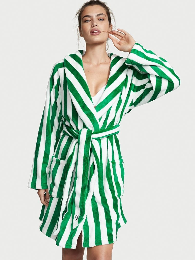 Плюшевий халат Short Cozy Robe Green від Victoria's Secret  XS/S, фото 1
