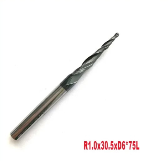 Фреза конусна для ЧПУ R1*D6*30,5*75L*2F