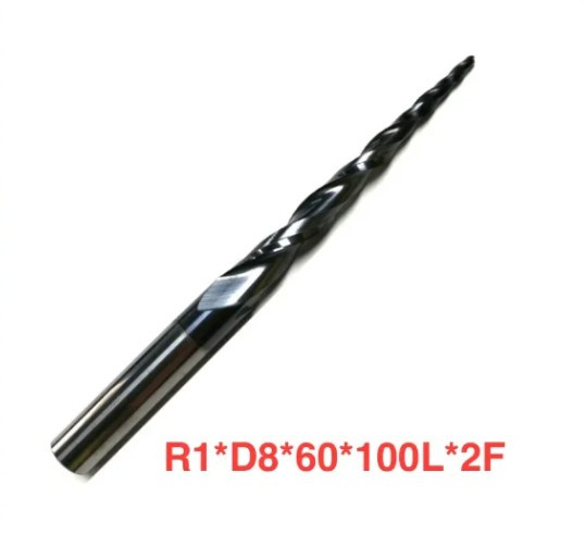 Фреза конусна для ЧПК R1*D8*60*100L*2F