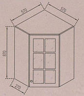 Угол верхний закрытый витрина 57х57 Ск (СкЧ) Валенсия Світ Меблів