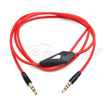 Аудіокабель AUX 3.5 mm jack з мікрофоном, 1.0 м, чорний, фото 1