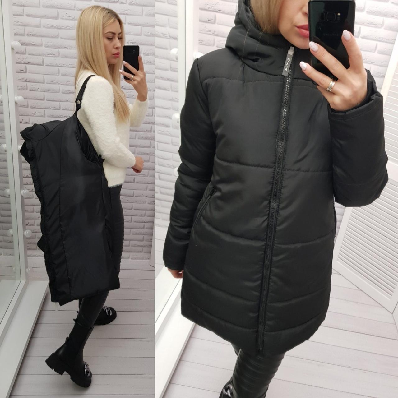 Куртка жіноча зимова арт. Z060 чорний/ чорного кольору