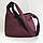Стильна стьобана жіноча сумка плащівка бордо, фото 2