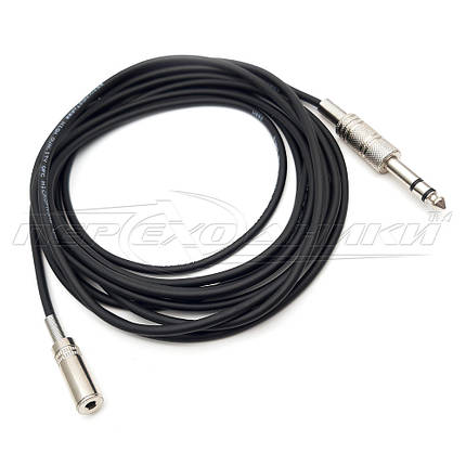 Кабель перехідник 3.5 mm (мама) стерео на 6.3 (тато) у екрані, фото 2