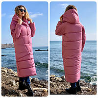Длинная куртка кокон M500 ярко-розовый / розовый зефир 46-48