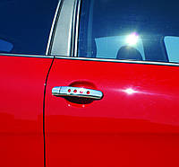 Накладки на ручки с дырочками (нерж) 2 шт, Carmos - Турецкая сталь для Seat Leon 2005-2012 гг