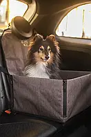Гамак для собак в машину + авторемінь Коричневый