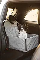 Гамак для собак в машину + авторемінь Светло-серый