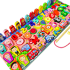 Дитяча дерев'яна іграшка Розвивальний центр з риболовлею і вкладками 2в1 MD 2902, фото 2