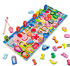 Дитяча дерев'яна іграшка Розвивальний центр з риболовлею і вкладками 2в1 MD 2902, фото 3