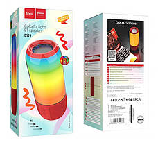Портативна акустика (колонка) безпровідна Hoco DS29 Colorful Light BT speaker Червоний (DS29), фото 6