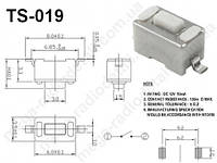 Мікрокнопка TS-1236 3x6x5mm 2 pin SMD