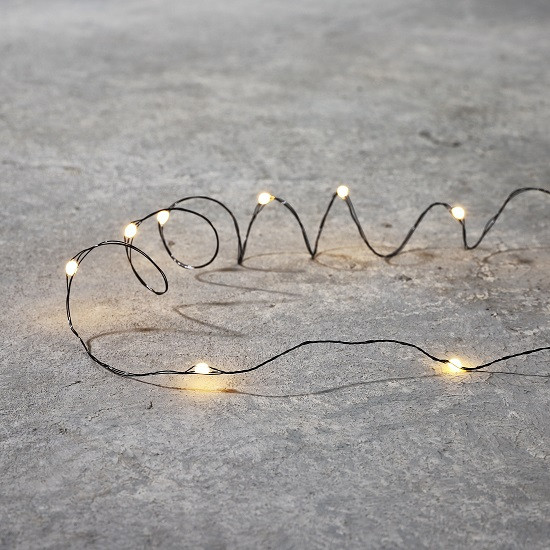 Гірлянда нитка новорічна світлодіодна Luca Lighting чорна Струна 18 м, 150 LED, теплий білий