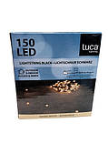 Гірлянда нитка новорічна світлодіодна Luca Lighting чорна Струна 18 м, 150 LED, теплий білий, фото 5
