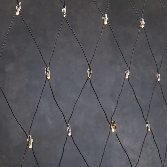 Світлодіодна гірлянда сітка 2х2 м Luca Lighting, 140 LED чорний провід, для дому та вулиці, теплий білий