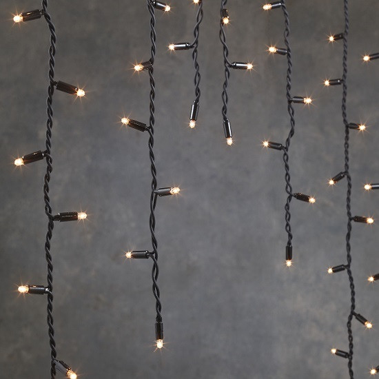 Світлодіодна гірлянда з'єднувальна Luca Lighting Бахрома чорна 3 х 0.4 м, 49 LED, теплий білий